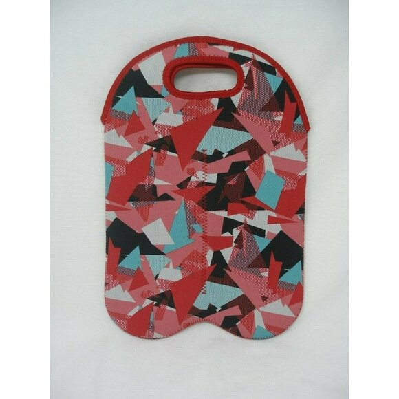 BUILT Other - BUILT: Double Bottle Neoprene Wine Bag Tote Carrier w/ Handle (geometic pattern)